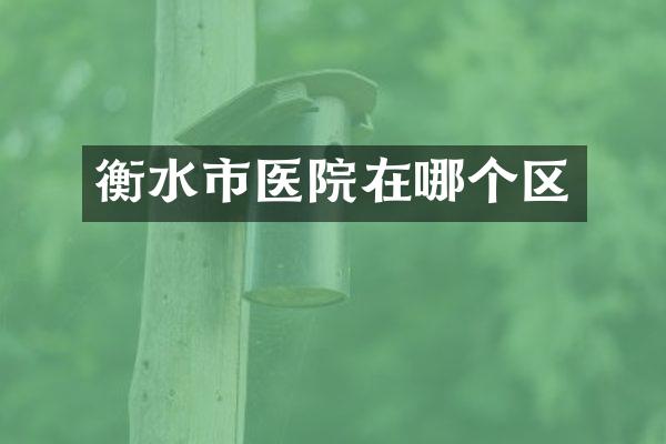 衡水市医院在哪个区