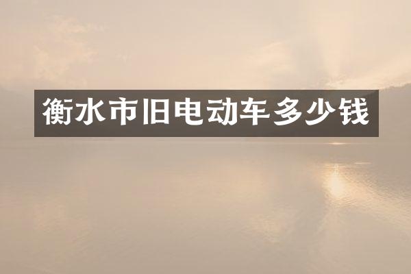 衡水市旧电动车多少钱