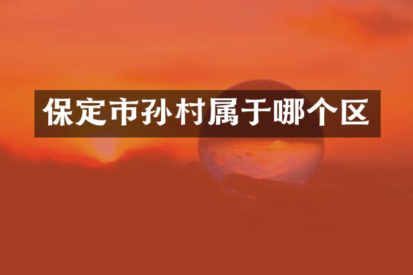 保定市孙村属于哪个区