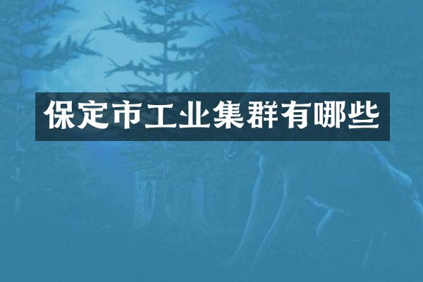 保定市工业集群有哪些