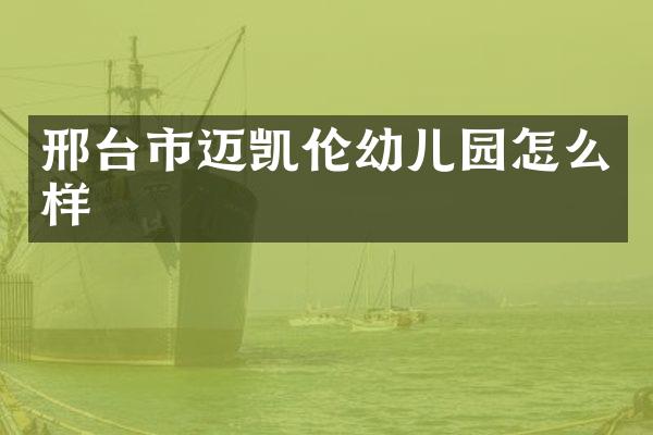 邢台市迈凯伦幼儿园怎么样