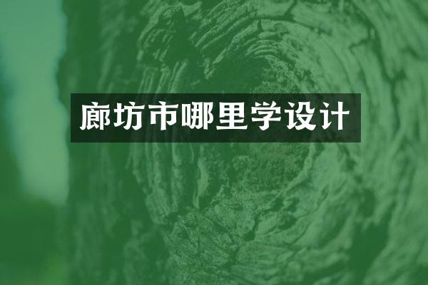 廊坊市哪里学设计