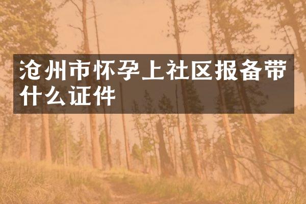 沧州市怀孕上社区报备带什么证件