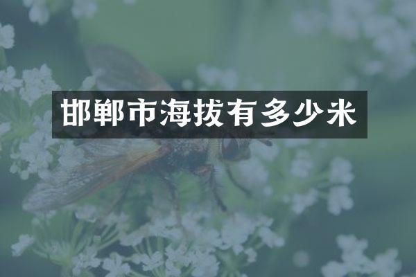 邯郸市海拔有多少米