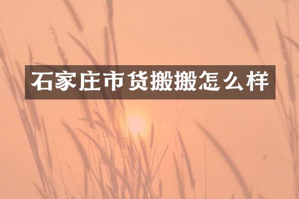 石家庄市货搬搬怎么样