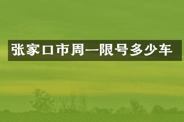 张家口市周一限号多少车