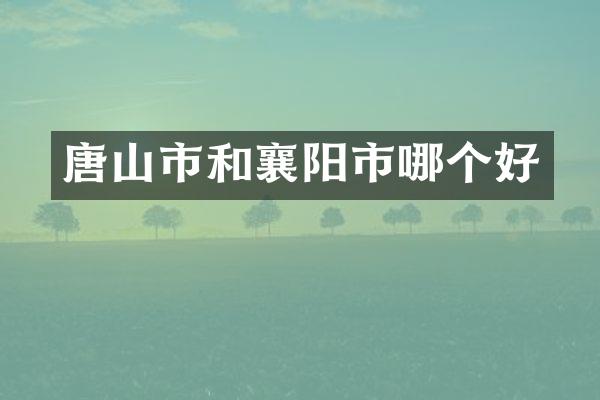 唐山市和襄阳市哪个好