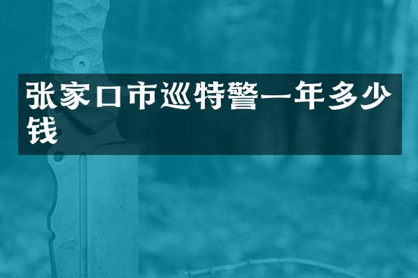 张家口市巡特警一年多少钱
