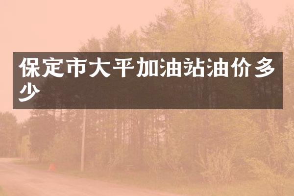 保定市大平加油站油价多少