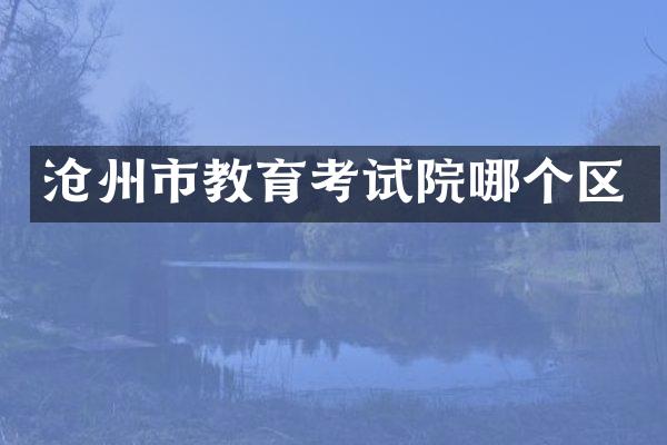 沧州市教育考试院哪个区