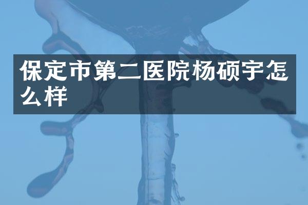 保定市第二医院杨硕宇怎么样