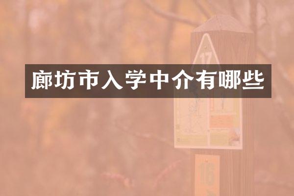 廊坊市入学中介有哪些