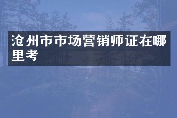 沧州市市场营销在哪里考