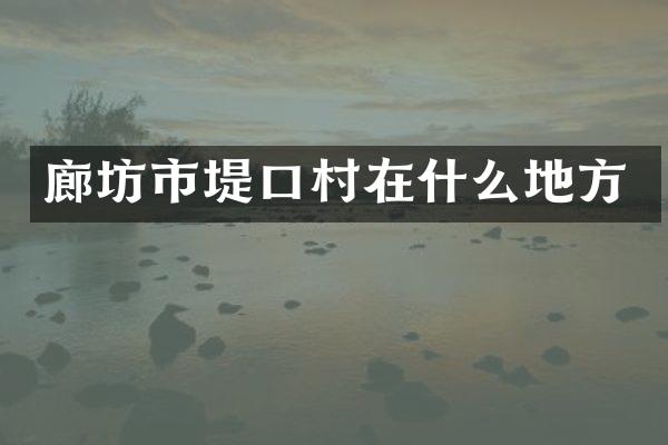 廊坊市堤口村在什么地方