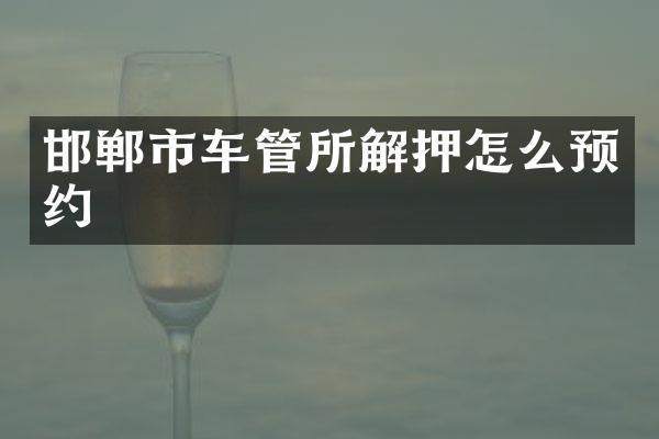 邯郸市车管所解押怎么预约