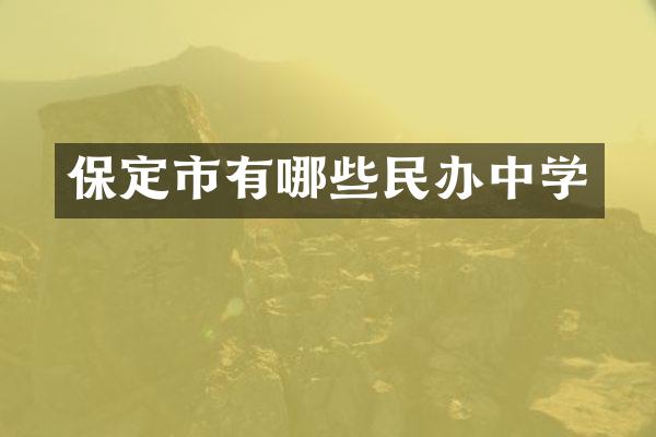 保定市有哪些民办中学