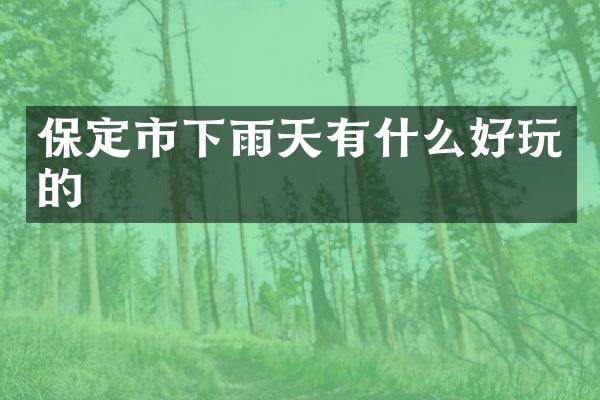 保定市下雨天有什么好玩的