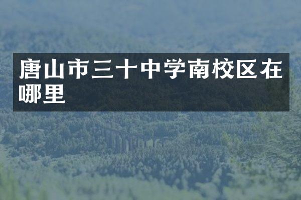 唐山市三十中学南校区在哪里