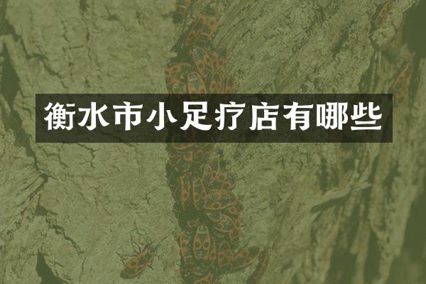 衡水市小足疗店有哪些