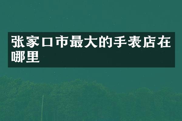 张家口市最大的手表店在哪里