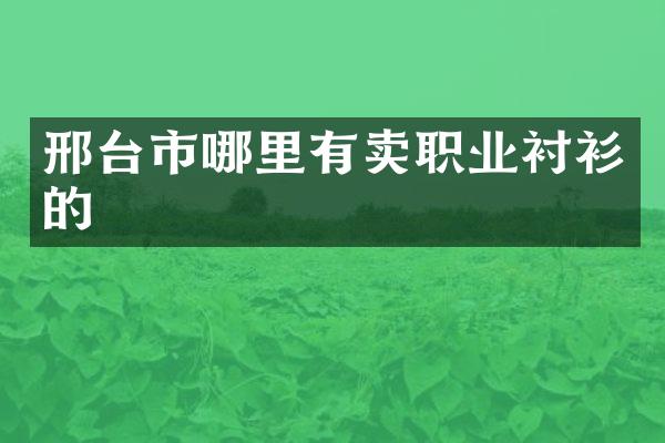 邢台市哪里有卖职业衬衫的
