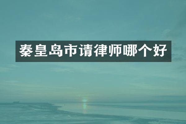 秦皇岛市请律师哪个好