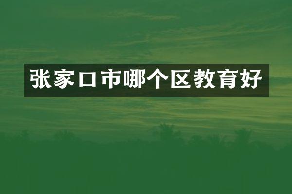 张家口市哪个区教育好