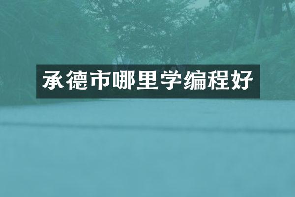 承德市哪里学编程好