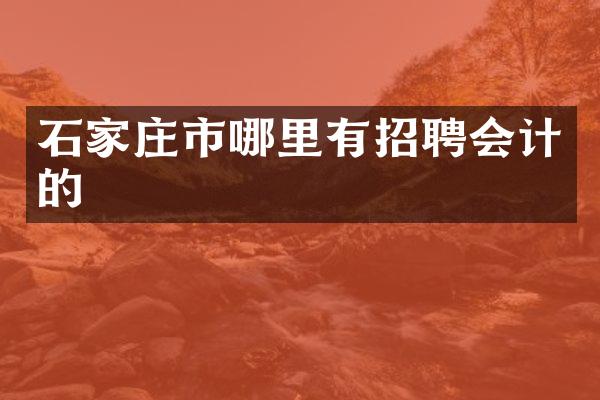 石家庄市哪里有招聘会计的