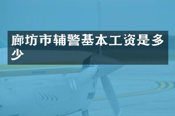 廊坊市辅警基本工资是多少