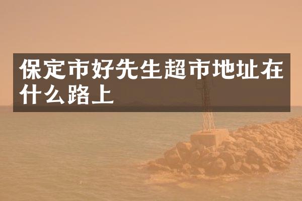 保定市好先生超市地址在什么路上