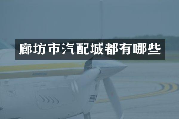 廊坊市汽配城都有哪些