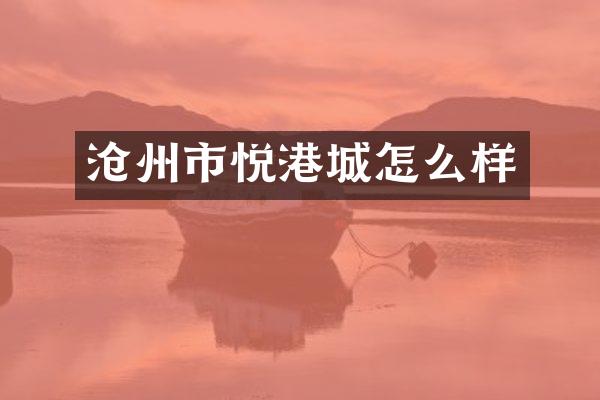 沧州市悦港城怎么样