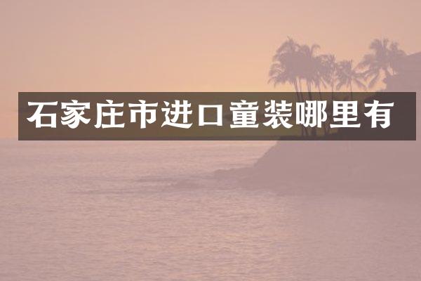 石家庄市进口童装哪里有