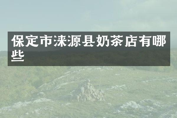 保定市涞源县奶茶店有哪些