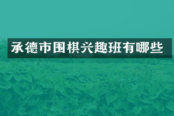 承德市围棋兴趣班有哪些