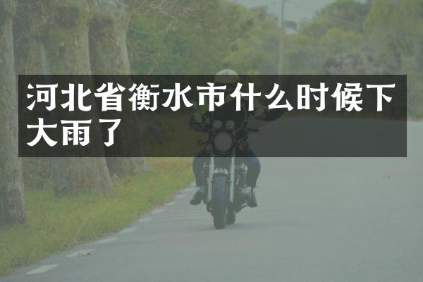 河北省衡水市什么时候下大雨了
