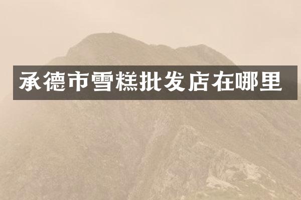 承德市雪糕批发店在哪里