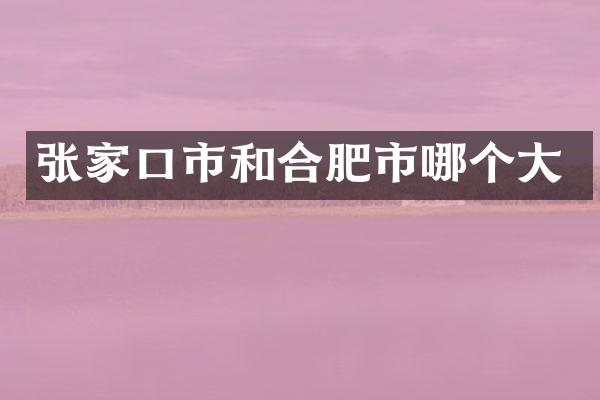张家口市和合肥市哪个大
