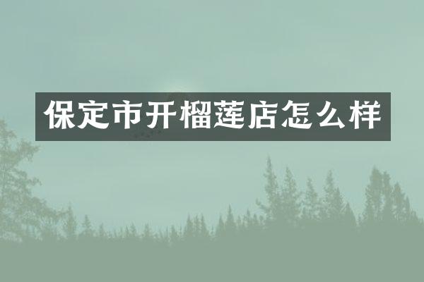 保定市开榴莲店怎么样
