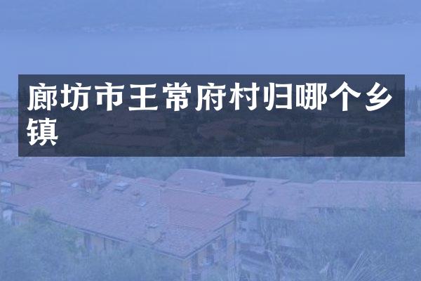 廊坊市王常府村归哪个乡镇
