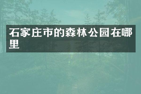 石家庄市的森林公园在哪里