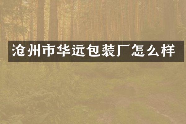 沧州市华远包装厂怎么样