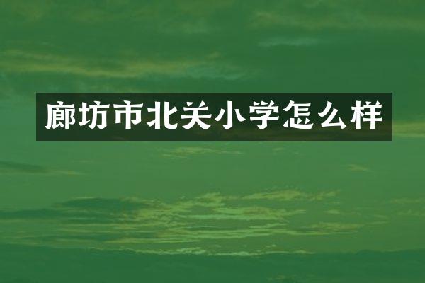 廊坊市北关小学怎么样