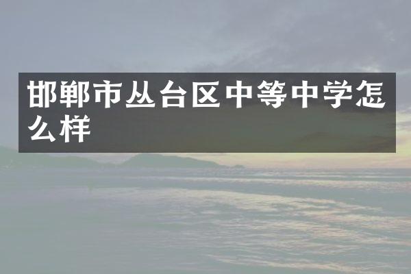 邯郸市丛台区中等中学怎么样