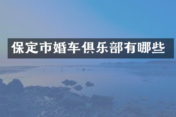 保定市婚车俱乐部有哪些