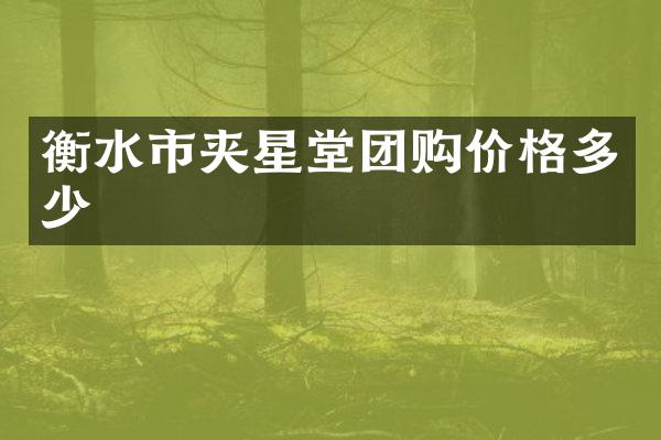 衡水市夹星堂团购价格多少