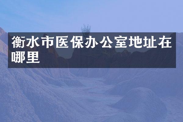 衡水市医保办公室地址在哪里
