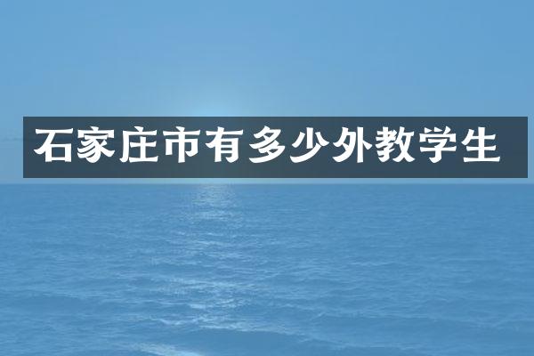 石家庄市有多少外教学生