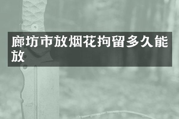 廊坊市放烟花拘留多久能放